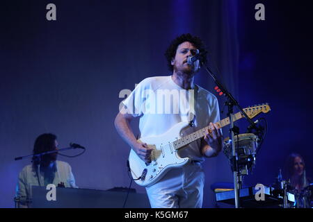 Londres, Royaume-Uni. 9 septembre, 2017. joseph mount de metronomy en live sur la scène principale au festival 2017 onblackheath à blackheath, Londres. photo date : Samedi, 9 septembre, 2017. crédit photo doit se lire : Roger garfield/Alamy live news Banque D'Images