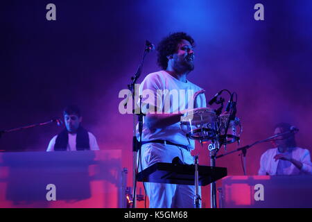 Londres, Royaume-Uni. 9 septembre, 2017. joseph mount de metronomy en live sur la scène principale au festival 2017 onblackheath à blackheath, Londres. photo date : Samedi, 9 septembre, 2017. crédit photo doit se lire : Roger garfield/Alamy live news Banque D'Images