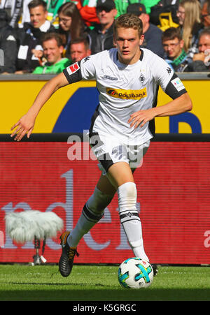 Moenchengladbach, Allemagne, le 9 septembre 2017, bundesliga Borussia Moenchengladbach, Journée 3 - sg eintracht frankfurt : Matthias ginter (moenchengladbach) contrôle la balle. crédit : juergen schwarz/Alamy live news Banque D'Images