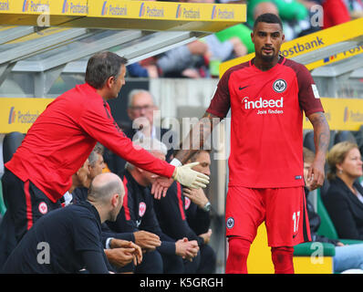 Moenchengladbach, Allemagne, le 9 septembre 2017, bundesliga Borussia Moenchengladbach, Journée 3 - sg eintracht frankfurt : kevin prince boateng (SGE). Credit : juergen schwarz/Alamy live news Banque D'Images