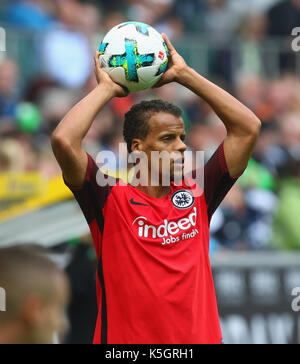 Moenchengladbach, Allemagne. Sep 09, 2017, Allemagne, Moenchengladbach. Le 9 septembre 2017, bundesliga Borussia Moenchengladbach, Journée 3 - sg eintracht frankfurt : Timothy Chandler (SGE). Credit : juergen schwarz/Alamy live news Banque D'Images