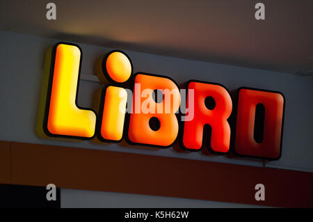 Graz, Autriche - 8 septembre 2017 : Libro logo ci-dessus l'entrée du magasin au centre commercial Seiersberg Banque D'Images