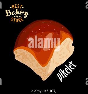 Sweet bun beurre pour le dîner. Vecteur de pain frais produit. Illustration de Vecteur