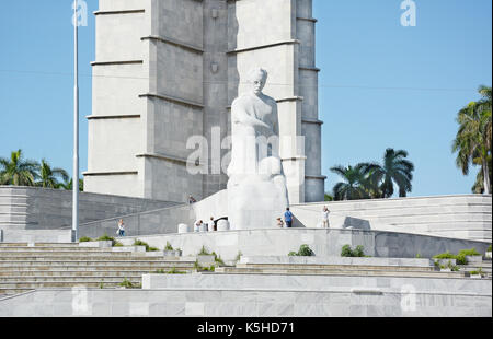 La Havane, Cuba - juillet 24, 2016 : la place de la révolution José Marti monument. Un monument à José Marti, héros national de Cuba, situé sur le côté nord o Banque D'Images