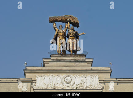 VDNH : pavillon Central (Maison du peuple russe - Dom Narodov Rossii), Moscou, Russie Banque D'Images