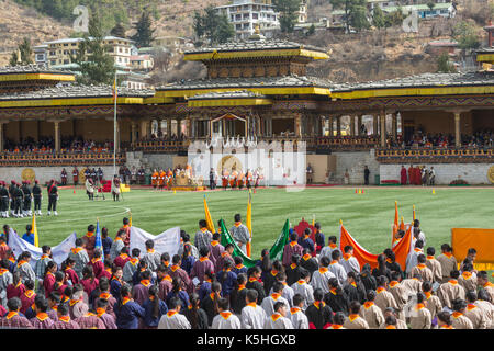 La célébration de l'anniversaire du roi au stade changlimithang à Thimphu, Bhoutan de l'ouest Banque D'Images