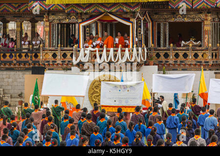 La célébration de l'anniversaire du roi au stade changlimithang à Thimphu, Bhoutan de l'ouest Banque D'Images