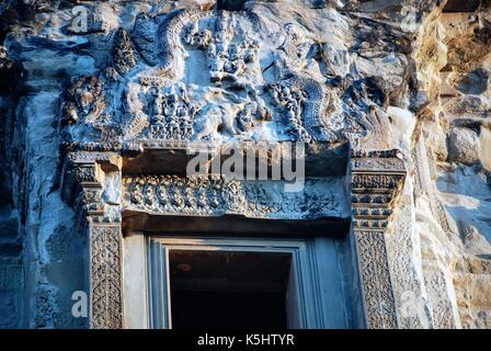 Vue d'angkor wat temple, krong Siem Reap, Cambodge Banque D'Images