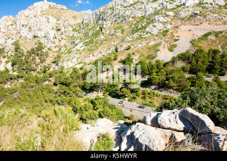 Serpentine sur la montagne cap de formentor - belle côte de Majorque, Espagne - Europe Banque D'Images