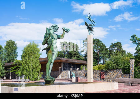 Stockholm, Suède - 31 juillet 2017 : Poseidon statue créée par carl milles, un sculpteur suédois, dans le musée de millesgarden à Stockholm, Suède Banque D'Images