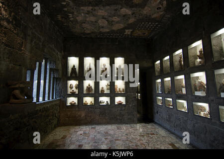 La ville de Mexico, Mexique - 2012 : intérieur de la Musée Anahuacalli, créé par Diego Rivera. Banque D'Images