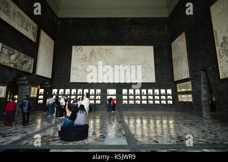 La ville de Mexico, Mexique - 2012 : intérieur de la Musée Anahuacalli, créé par Diego Rivera. Banque D'Images