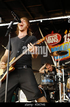 Alex gaskarth all time low effectue 2009 Vans Warped Tour tour final day Home Depot Center Carson. Banque D'Images