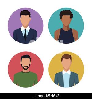 Les gens d'icônes rondes Illustration de Vecteur