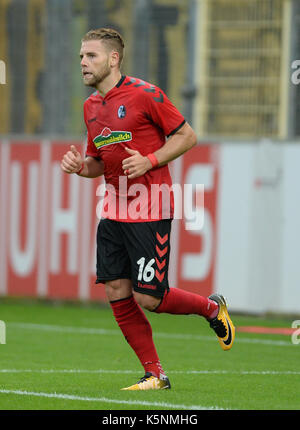 Freiburg, Allemagne. Sep 9, 2017. freibourg yoric ravet en action au cours de la Bundesliga match de foot entre Fribourg et Borussia Dortmund dans le schwarzwald stadium à Freiburg, Allemagne, 9 septembre 2017. photo : Patrick seeger/dpa/Alamy live news Banque D'Images