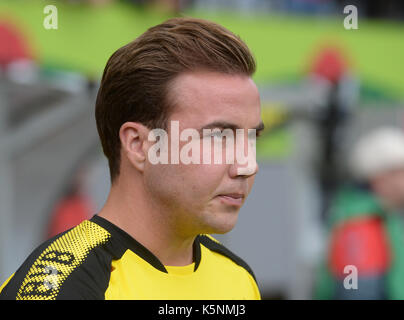 Freiburg, Allemagne. Sep 9, 2017. dortmund's mario goetze, photographiés au cours de la Bundesliga match de foot entre Fribourg et Borussia Dortmund dans le schwarzwald stadium à Freiburg, Allemagne, 9 septembre 2017. photo : Patrick seeger/dpa/Alamy live news Banque D'Images