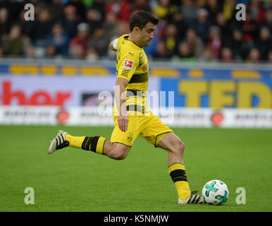 Freiburg, Allemagne. Sep 9, 2017. L'Hotel Dortmund en action au cours de la Bundesliga match de foot entre Fribourg et Borussia Dortmund dans le schwarzwald stadium à Freiburg, Allemagne, 9 septembre 2017. photo : Patrick seeger/dpa/Alamy live news Banque D'Images