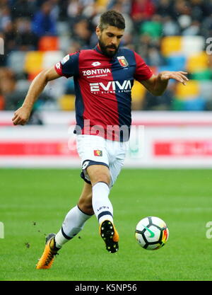 Udine, Frioul-Vénétie julienne. Sep 10, 2017. L'Italie, Udine : joueur de gênes luca rossettini en action au cours de la série d'un match de football entre l'Udinese Calcio v fc dacia à Gênes Arena Stadium le 10 septembre 2017. crédit : andrea spinelli/Alamy live news Banque D'Images