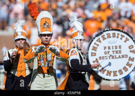 09 septembre 2017 : New York bénévoles band effectue avant la NCAA Football match entre les bénévoles de l'Université du Tennessee et de l'Indiana State platanes à Neyland Stadium à Knoxville, TN/CSM Gangloff Tim Banque D'Images