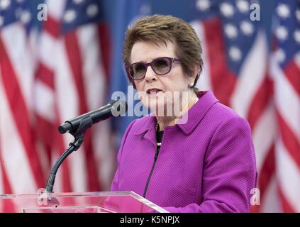 Billie Jean King présente à l'US Open Tennis championships - sat, Arthur Ashe Stadium, le rinçage, ny le 9 septembre 2017. Photo par : lev radin/everett collection Banque D'Images