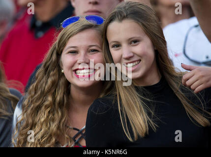 South Bend, Indiana, USA. 09Th Sep 2017. La Géorgie au cours des fans NCAA football action de jeu entre la Géorgie et les Bulldogs Notre Dame Fighting Irish de Notre Dame Stadium à South Bend, Indiana. La Géorgie a défait Notre Dame 20-19. John Mersits/CSM/Alamy Live News Banque D'Images