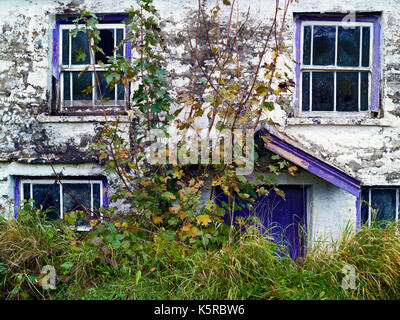 Vue d'un chalet à l'abandon dans une partie reculée des Yorkshire Dales, Angleterre Banque D'Images