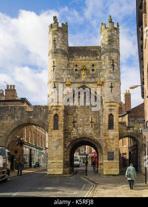 Monk bar une entrée à travers les murs de la ville de York à l'orient de la ville construite au début du 14ème siècle comporte un fort défensif Banque D'Images