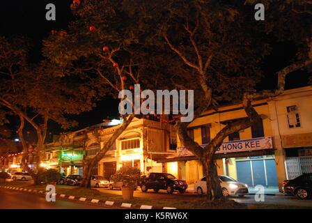 Kuching par nuit, Bornéo, Indonésie Banque D'Images