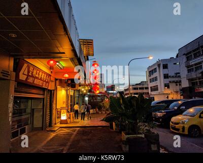 Kuching par nuit, Bornéo, Indonésie Banque D'Images