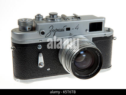 Krasnogorsk Zorki-4 35mm appareil photo télémétrique fabriqué en Russie entre 1956 et 1973, souvent désignée comme une fédération de copie de Leica Banque D'Images