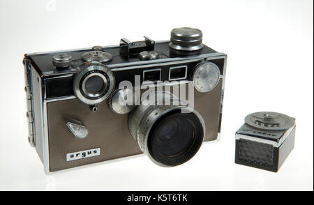 Argus C3 Matchmatic 35mm Rangefinder camera - made in USA par Argus INC. entre 1958 et 1966 mètres avec le sélénium. Banque D'Images