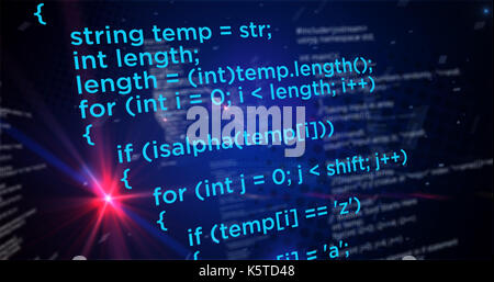 Le code de programmation informatique et technologie concept. le big data et le logiciel abstract background. Banque D'Images