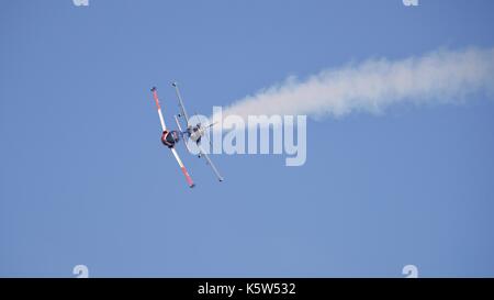 BAC Strikemaster MK82 et BAC Jet Provost T5 battant ensemble au Festival de l'Air 2017 Bournemouth Banque D'Images