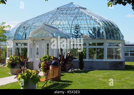 Serre tropicale à la Ferme expérimentale centrale, Ottawa, Ontario, Canada. Banque D'Images