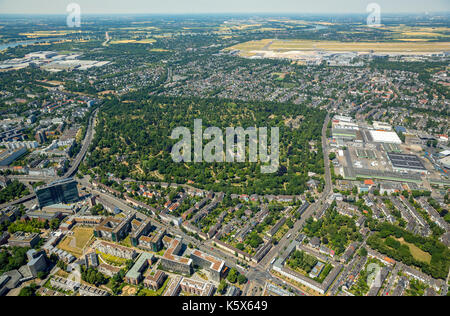 Cimetière du Nord Düsseldorf, Düsseldorf, Rhénanie-du-Nord-Westphalie, Allemagne, Europe, vue aérienne, aérien, photographie aérienne, photographie aérienne Banque D'Images
