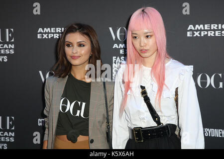 Sarah Ellen et Fernanda Ly en 2017 American Express Vogue fashion's Night Out à Sydney, Australie Banque D'Images