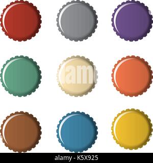 Capsules de bouteilles colorées Illustration de Vecteur