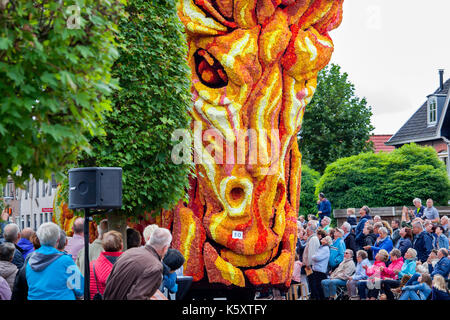 Lichtenvoorde, Pays-Bas. Sep 10, 2017. personnes regarder la parade des fleurs annuelles à lichtenvoorde, aux Pays-Bas, sept. 10, 2017. lichtenvoorde détient le corso fleuri avec des chars décorés avec des millions de dahlia chaque deuxième dimanche de septembre. crédit : rick nederstigt/Xinhua/Alamy live news Banque D'Images