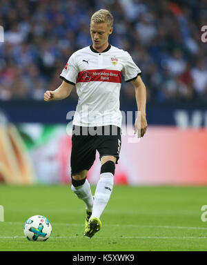 Gelsenkirchen, Allemagne. Sep 10, 2017 Stuttgart, Timo baumgartl. Au cours de la Bundesliga match de foot entre Schalke 04 et le vfb Stuttgart à la Veltins Arena de Gelsenkirchen, Allemagne, 10 septembre 2017. photo : ina fassbender/dpa/Alamy live news Banque D'Images