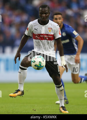 Gelsenkirchen, Allemagne. Sep 10, 2017. Stuttgart chadrac akolo durant la bundesliga match de foot entre Schalke 04 et le vfb Stuttgart à la Veltins Arena de Gelsenkirchen, Allemagne, 10 septembre 2017. photo : ina fassbender/dpa/Alamy live news Banque D'Images