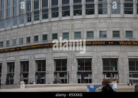 London,UK,11 Septembre 2017,triste et sombre pour commencer la semaine à Canary Wharf, Londres comme les banlieusards retour au travail après le week-end©Keith Larby/Alamy Live News Banque D'Images