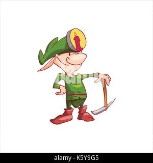 Nain vecteur, gnome ou lutin de Noël Illustration de Vecteur