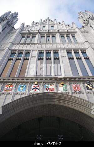 Collège Marischal, Aberdeen, au Nord Est de l'Écosse. De l'architecture néo-gothique et le deuxième plus grand édifice en granit dans le monde. L'Écosse, au Royaume-Uni. Banque D'Images