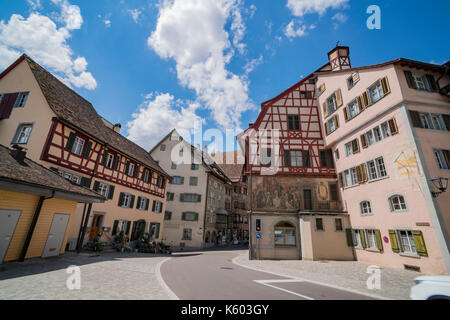 Schaffhouse, 15 juillet : haus zum steinbock hinter dem Rathaus, de la belle Stein am Rhein est une ville et une municipalité dans le canton de sc Banque D'Images