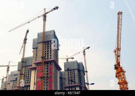 Ville de Taiyuan, Shanxi, Chine. nouveau et en construction les immeubles à appartements, certains sont la propriété du secteur privé ventures Banque D'Images