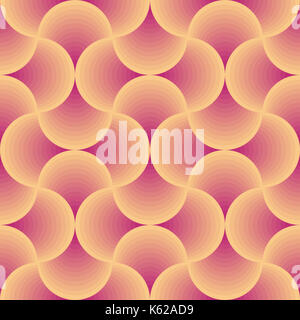 Circulaire rétro orange et rouge modèle vectoriel continu Banque D'Images