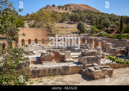 À l'odéon antique gortyn (gortys, Gortyne), Crète, Grèce. Construit par l'empereur romain trajan, avec les pierres des maisons gortyn plus ancienne et la plus complète k Banque D'Images