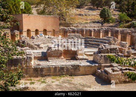 À l'odéon antique gortyn (gortys, Gortyne), Crète, Grèce. Construit par l'empereur romain trajan, avec les pierres des maisons gortyn plus ancienne et la plus complète k Banque D'Images