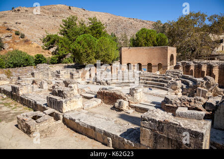 À l'odéon antique gortyn (gortys, Gortyne), Crète, Grèce. Construit par l'empereur romain trajan, avec les pierres des maisons gortyn plus ancienne et la plus complète k Banque D'Images