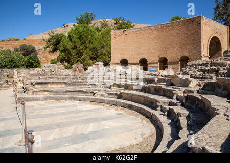 À l'odéon antique gortyn (gortys, Gortyne), Crète, Grèce. Construit par l'empereur romain trajan, avec les pierres des maisons gortyn plus ancienne et la plus complète k Banque D'Images